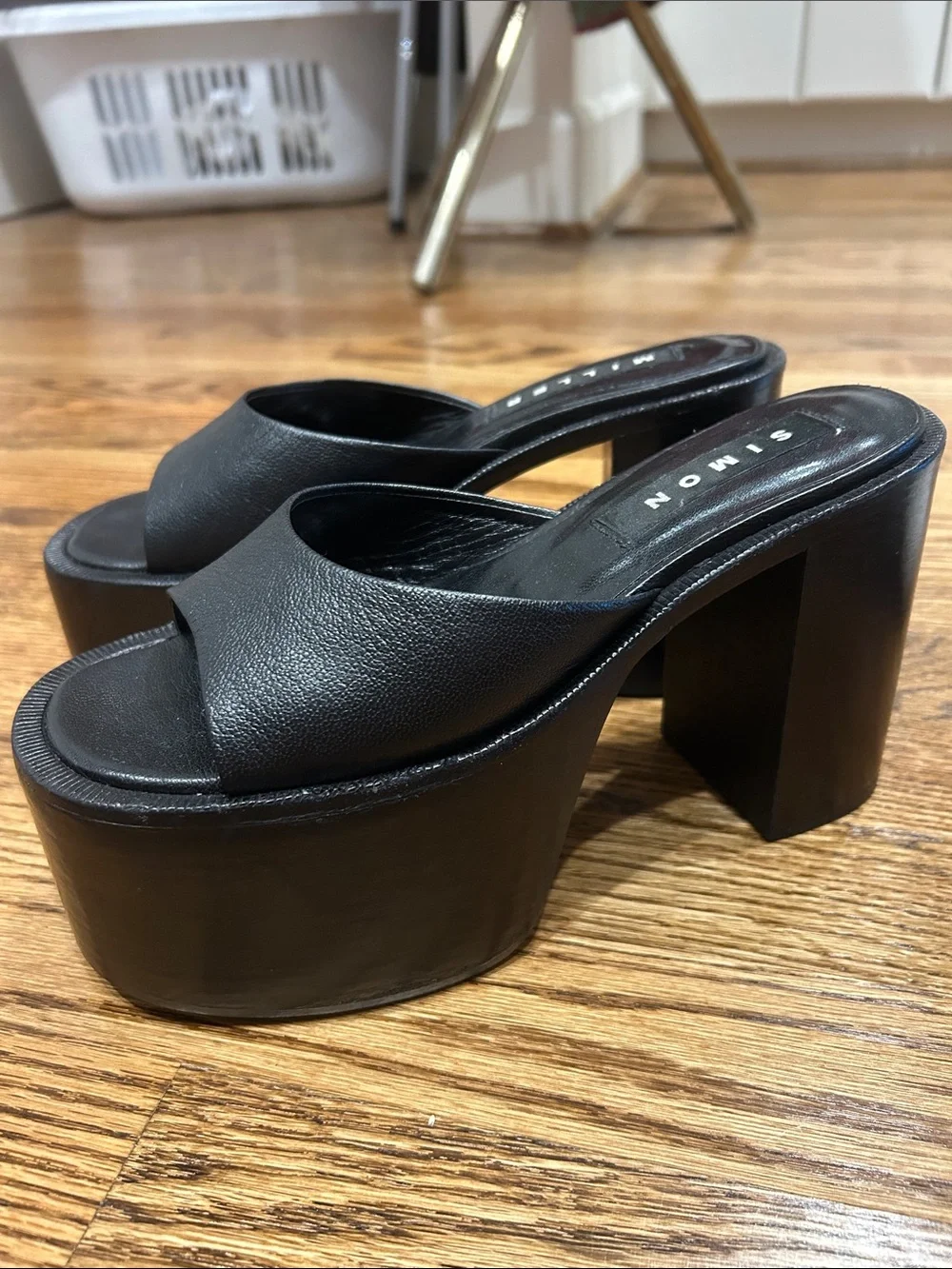 Simon Miller Black Platform Slide Sandals